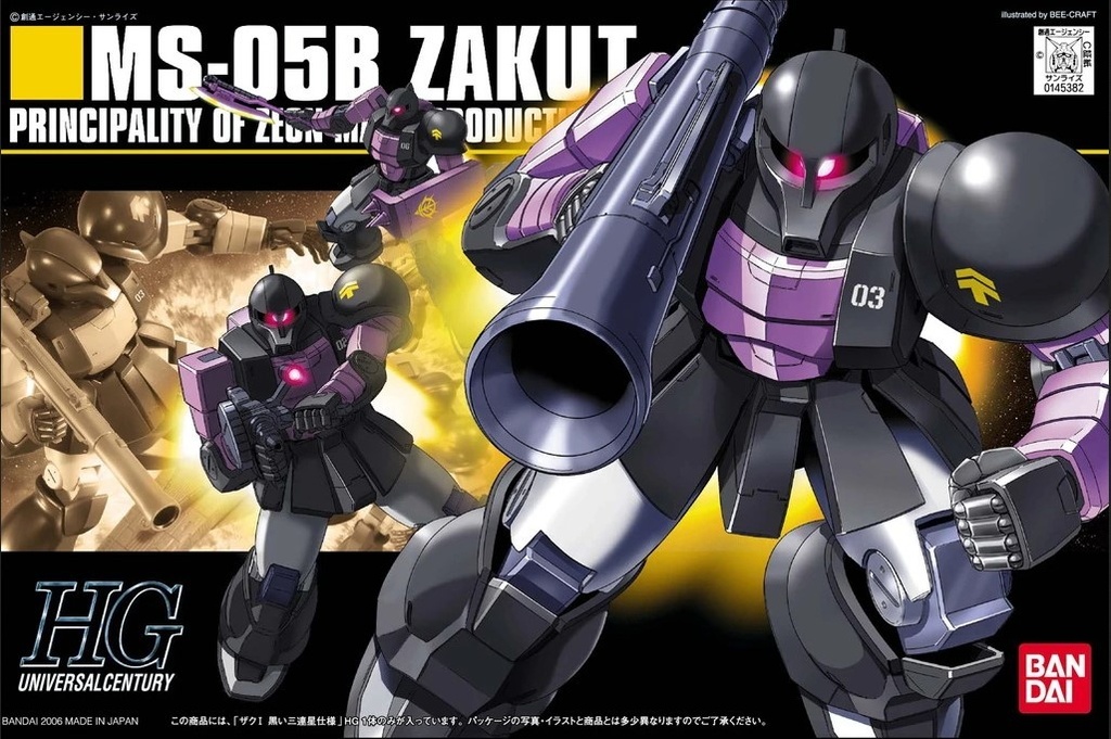 HGUC ZAKU I BLACK TRI STARS 1/144